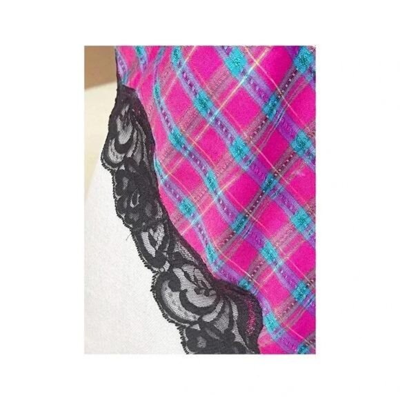 Vintage 1980s Victoria’s Secret Lace & Plaid Thong Teddy Bodysuit - Picture 8 of 10